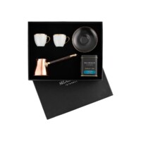 Black Turkish Coffee Set with Turkish Coffee and Coffee Pot Selamlique