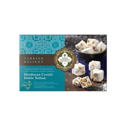 Double Sultan Turkish Delight mit Kokosnussüberzug und Pistazien in einer Schachtel Safranbolu Lokumcusu, 400 g (14.11 oz)