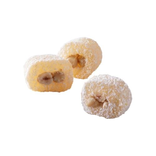 Coconut coated turkish delight with hazelnut safranbolu lokumcusu