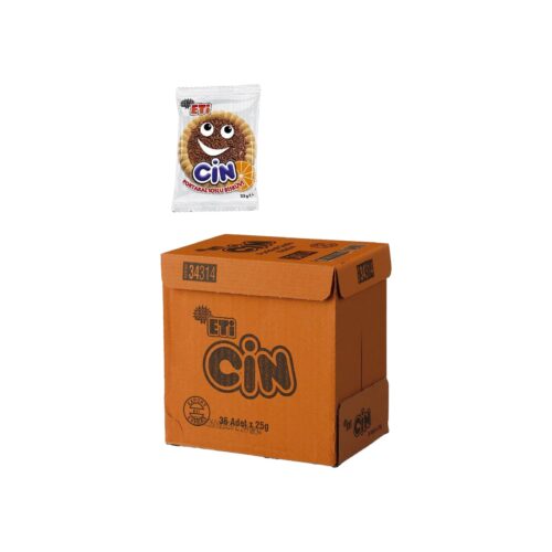 Eti cin orange sauce biscuit in box 25 gr (0. 88oz) - 36 pieces