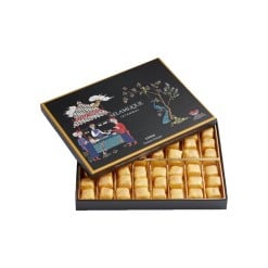 Gold Sprinkled Turkish Delight with Citrus Flavor in Box Selamlique