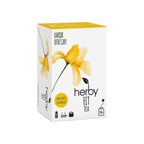 Herby fit tea ananas ve elma sirkesi ile karışık bitkisel form çayı