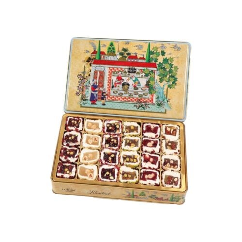 Hurrem Sultan Mixed Turkish Delight in Metal Box Lokum Atolyesi 800 gr (28.21oz)