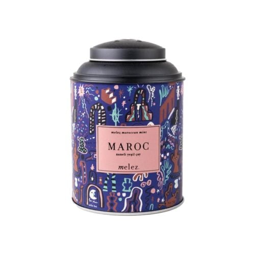 Thé vert marocain à la menthe en boîte métal Melez Tea 75 gr (2 oz)
