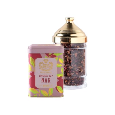 Turkish Dried Pomegranate Tea in Metal Box Sekerci Cafer Erol 75 gr (2.64oz)