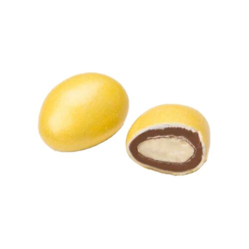 Yellow chocolate almond dragee sekerci cafer erol