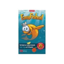 EasyFishOil Kids Natural Orange and Lemon Flavored Fish Oil and Vitamin D Chewable Gel Tablet - 30 Pieces