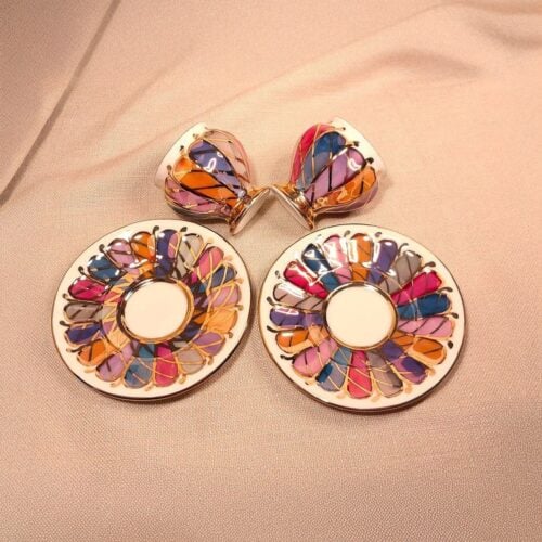 Porselen El Dekor Rengin Hand-Painted Porcelain Golden Coffee Serving Set 2 Pieces