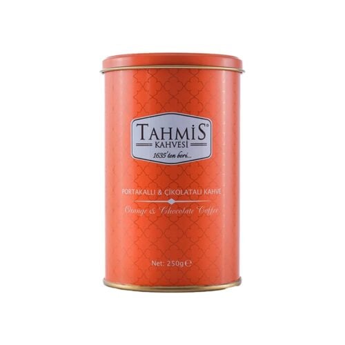 Tahmis turkish coffee with orange and chocolate flavor in metal box 250 gr (8. 81oz)