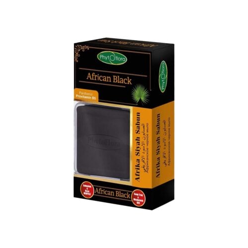 Natural african black soap with gifted pouch and soap dish phytoflora 125 gr (4. 40oz)