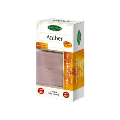 Natural amber soap with gifted pouch and soap dish phytoflora 125 gr (4. 40oz)
