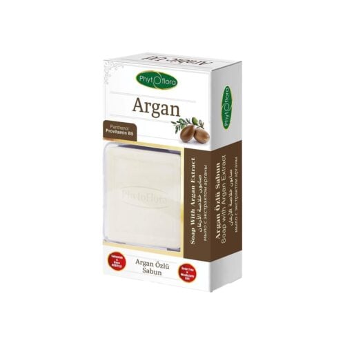 Natural Argan Soap with Gifted Pouch and Soap Dish Phytoflora 125 gr (4.40oz)