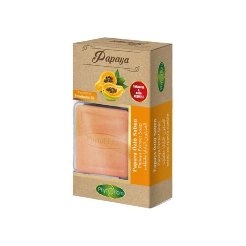 Natural papaya soap with gifted pouch and soap dish phytoflora 125 gr (4. 40oz)