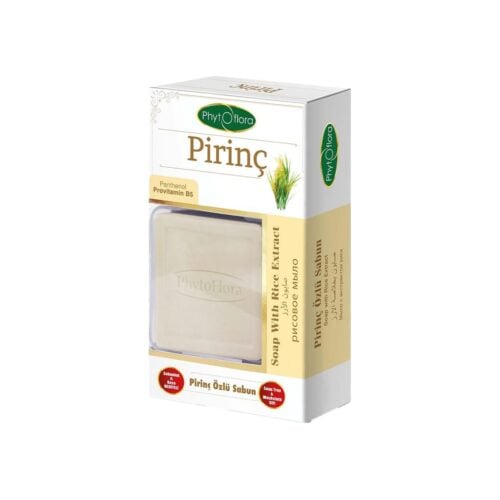 Natural rice soap with gifted pouch and soap dish phytoflora 125 gr (4. 40oz)