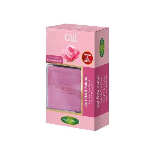 Natural rose soap with gifted pouch and soap dish phytoflora 125 gr (4. 40oz)