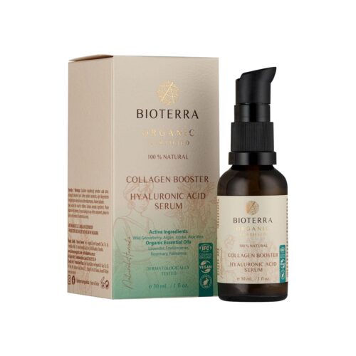 Organik kolajen ve hyaluronik asit yüz serumu bioterra 30 ml (1. 01floz)