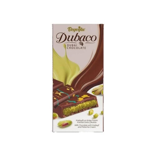 Beyoglu cikolata dubaco chocolat au lait dubaï avec kadayifi et crème de pistache