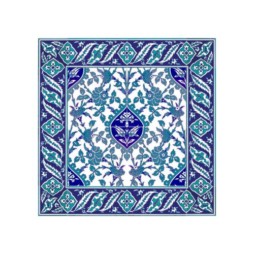 Blue and white 60x60 cm kutahya style ceramic tile set