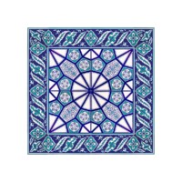 Blue and White Geometric Patterned 60x60 cm Ceramic Tile Set