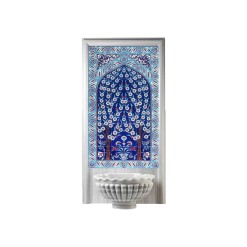 Cobalt Tree of Life Patterned 60x100 cm Hammam Panel Ceramic Tile Set