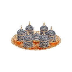 Evil Eye Gold Turkish Coffee Set for Six