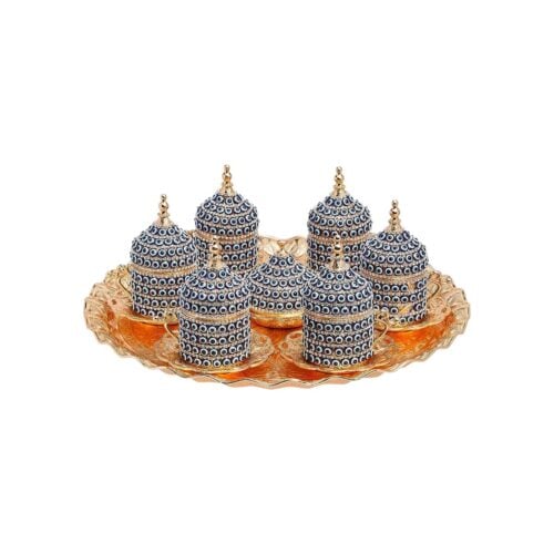 Evil Eye Gold Turkish Coffee Set for Six