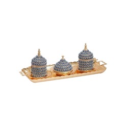 Evil Eye Gold Turkish Coffee Set for Two
