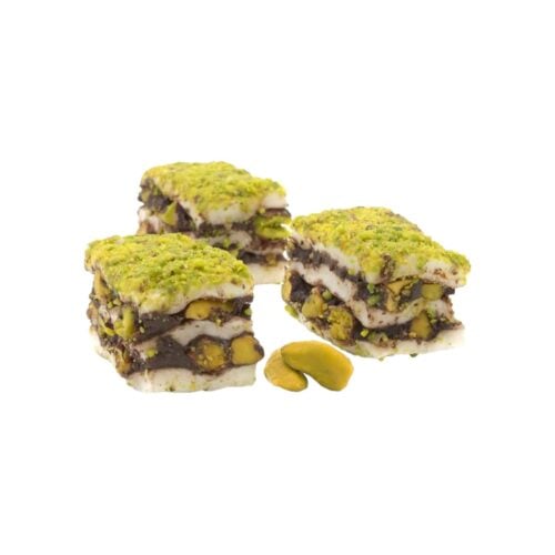 Flaky turkish delight with pistachio and chocolate sauce adnan efendi