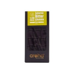 Glutenfri – utan tillsatt socker – Vegansk 100 mörk bitter choklad Aroha Cikolata 80 gr (2.82 oz)