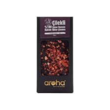 Chocolate negro amargo con fresa Aroha Cikolata 100 g (85 oz) sin gluten, sin azúcar añadido y vegano.