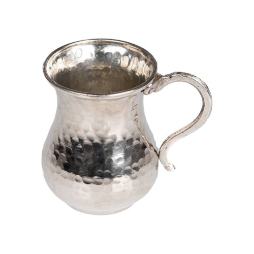 Hand hammered white copper mug