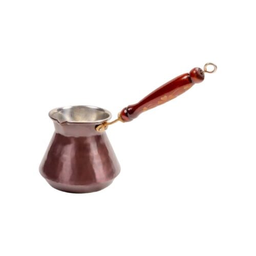 Handmade bronze colored copper coffee pot for six