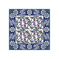 Iznik Floral Patterned 60x60 cm Ceramic Tile Set