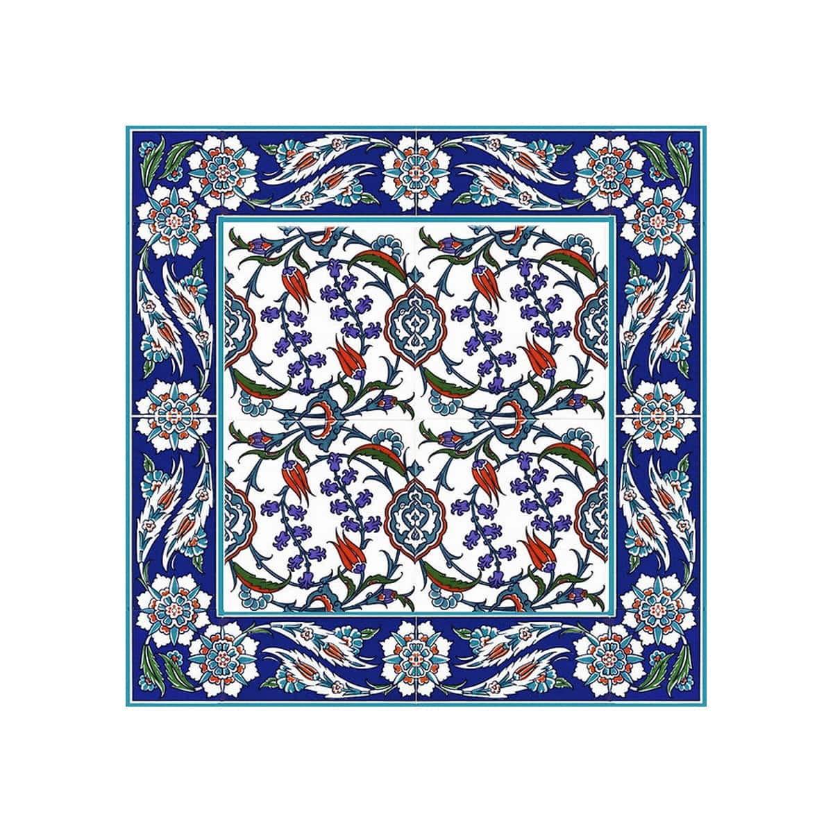 Iznik 花柄 60x60 cm セラミック タイル セット • グランド