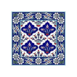 Iznik Patterned 60x60 cm Kutahya Style Ceramic Tile Set