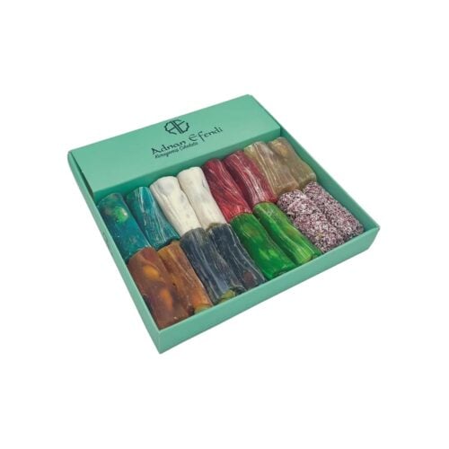 Mixed fruit finger turkish delight with pistachio adnan efendi 190 gr (6. 70oz)