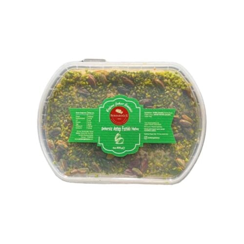 Sugar-free tahini halva with pistachio helvaci serdaroglu