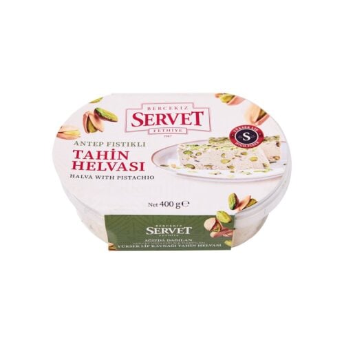 Sugar-Free Tahini Halva with Pistachio Servet Sekerleme 400 gr (14.11oz)