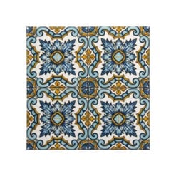 タラベラ模様 10×10 cm メキシコ風磁器タイルセット (ics30) Ikbal Porselen – 4枚