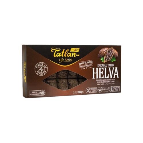 Tatlan helva life series sugar-free cocoa tahini halva 300 gr (10. 58oz)