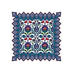 Tulip Patterned 60x60 cm Ottoman Style Ceramic Tile Set