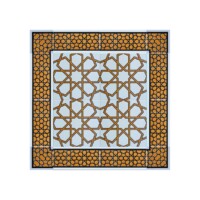 Yellow and White Turkmen Star 60x60 cm Tile Set