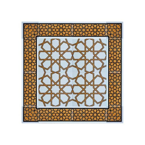 Yellow and White Turkmen Star 60x60 cm Tile Set