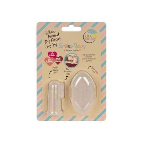 Biosmile smiley baby transparent silicone finger toothbrush