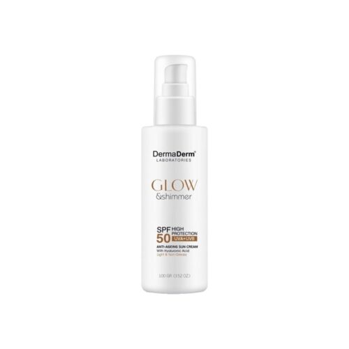 DermaDerm Glow and Shimmer Anti Aging Sunscreen Cream SPF 50 100 gr (3.53oz)
