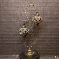 Double Shade Mosaic Turkish Filigree Table Lamp