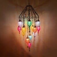 Handmade 17 Lamps Rainbow Ottoman Pendant Chandelier