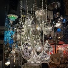 Handmade silver authentic moroccan design pendant chandelier