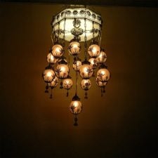 Handmade 17 Lamp Ottoman Filigree Ceiling Lamp